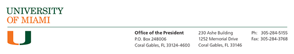 Office of the President Masthead
